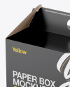 Glossy Paper Box Mockup - Half Side View (High-Angle Shot)