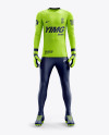 Men’s Full Soccer Goalkeeper Kit with Pants mockup (Front View)