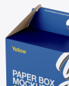 Matte Paper Box Mockup - Half Side View (High-Angle Shot)