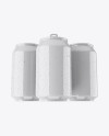 Three 330ml Glossy Aluminium Cans W/ Condensation Mockup - Hero Shot