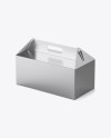 Metallic Paper Box Mockup - Half Side View (High-Angle Shot)