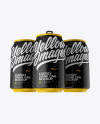 Three 330ml Matte Aluminium Cans W/ Condensation Mockup - Hero Shot Three 330ml Matte Aluminium Cans W/ Condensation Mockup - Hero Shot