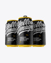 Three 330ml Matte Aluminium Cans W/ Condensation Mockup - Hero Shot