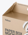 Kraft Paper Box Mockup - Half Side View (High-Angle Shot)