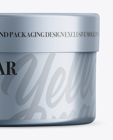 Metallic Cosmetic Jar Mockup - Front View