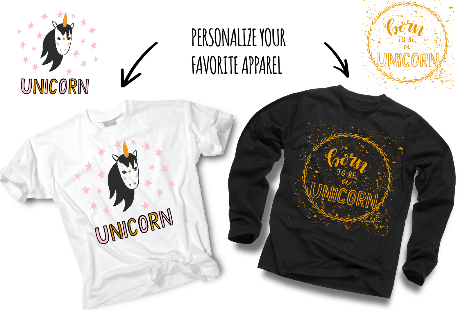 Unicorn Clip Art & Lettering Set Unicorn Clip Art & Lettering Set