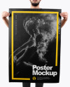 Man With A1 Poster Mockup