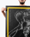 Man With A1 Poster Mockup