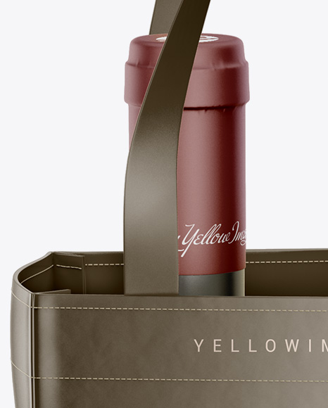 Bag With Wine Bottles Mockup - Front View