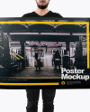 Man With A1 Poster Mockup