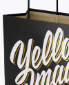 Square Glossy Paper Bag Mockup - Half Side View