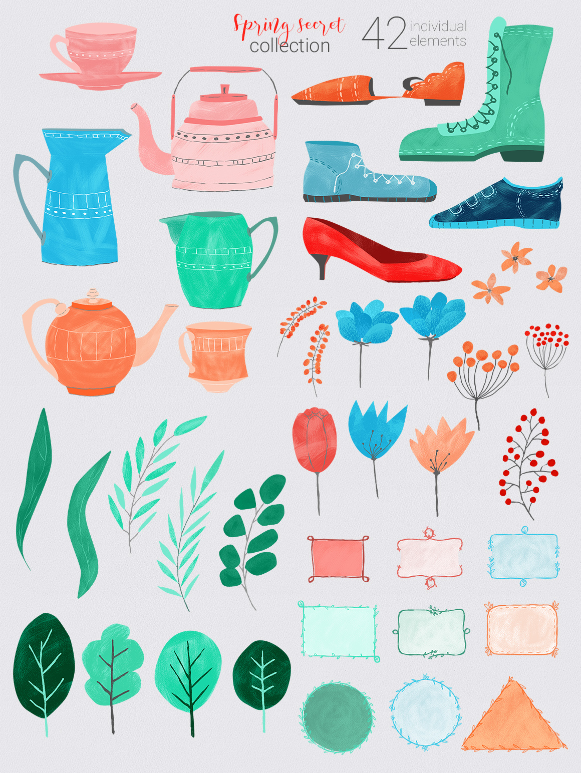Spring Secret - clipart set Spring Secret - clipart set