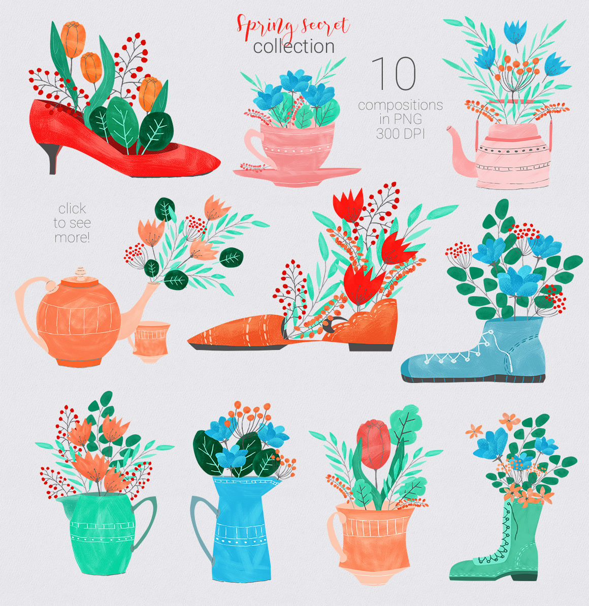 Spring Secret - clipart set Spring Secret - clipart set