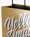 Square Metallic Paper Bag Mockup - Half Side View