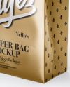 Square Metallic Paper Bag Mockup - Half Side View