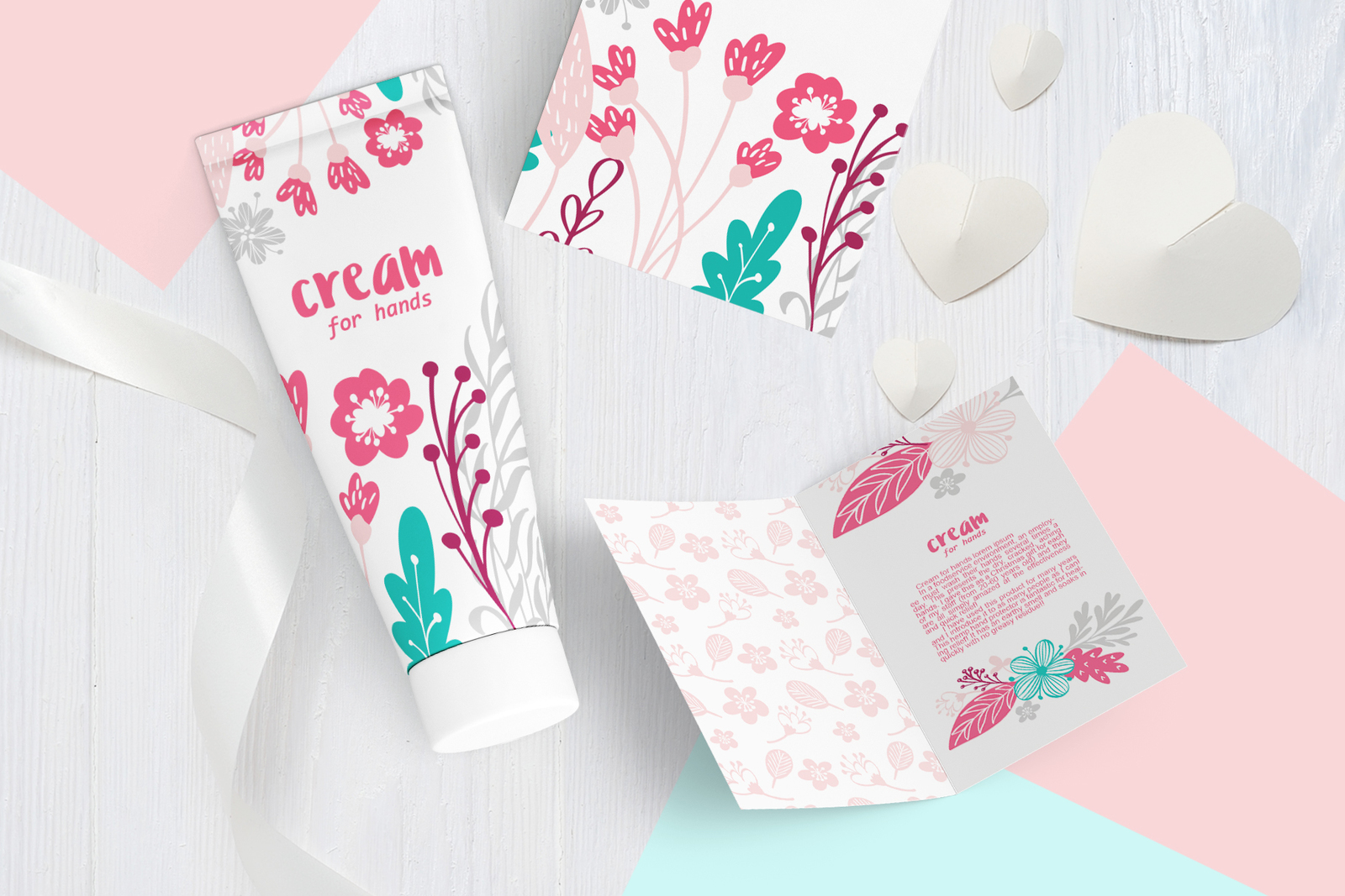 Spring vector lettering & floral greeting card Spring vector lettering & floral greeting card