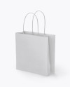 Square Paper Bag Mockup - Half Side View