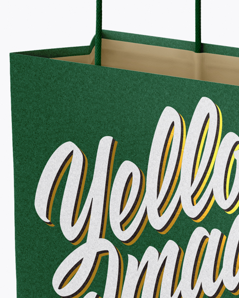 Square Paper Bag Mockup - Half Side View