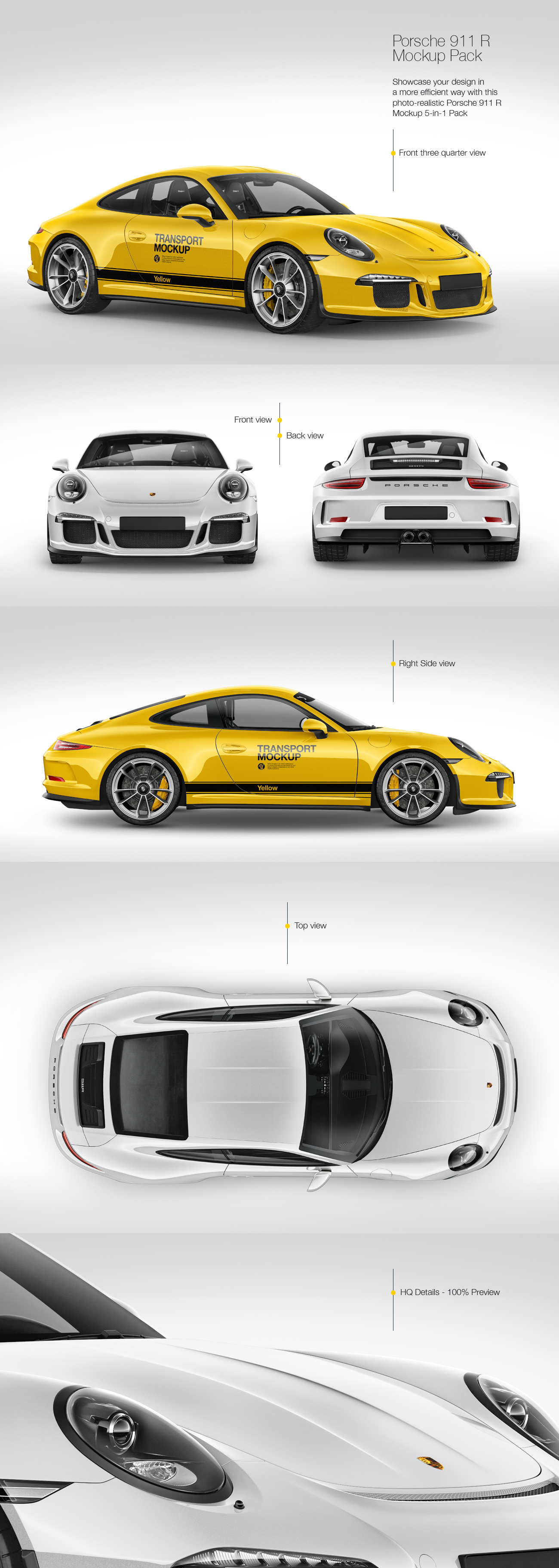 Porsche 911 R Mockup Pack