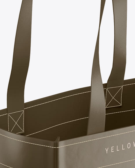 Bag With Wine Bottles Mockup - Half Side View (High-Angle Shot)