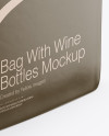 Bag With Wine Bottles Mockup - Half Side View (High-Angle Shot)