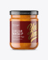 Clear Glass Jar with Apricot Jam Mockup Clear Glass Jar with Apricot Jam Mockup