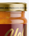 Clear Glass Jar with Apricot Jam Mockup Clear Glass Jar with Apricot Jam Mockup