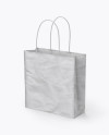 Square Kraft Paper Bag Mockup - Half Side View