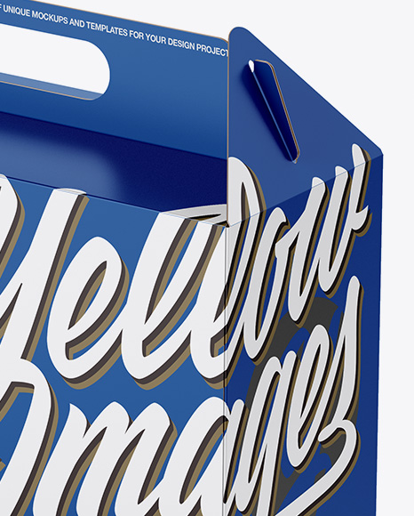 Matte Paper Box Mockup - Half Side View (High-Angle Shot)