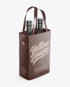 Bag With Wine Bottles Mockup - Half Side View (High-Angle Shot)