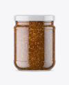 Clear Glass Jar with Fig Jam Mockup