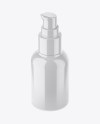 Glossy Cosmetic Bottle With Pump Mockup - High-Angle Shot Glossy Cosmetic Bottle With Pump Mockup - High-Angle Shot