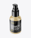 Glossy Cosmetic Bottle With Pump Mockup - High-Angle Shot Glossy Cosmetic Bottle With Pump Mockup - High-Angle Shot