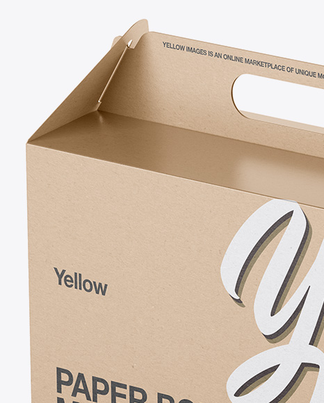 Kraft Paper Box Mockup - Front View