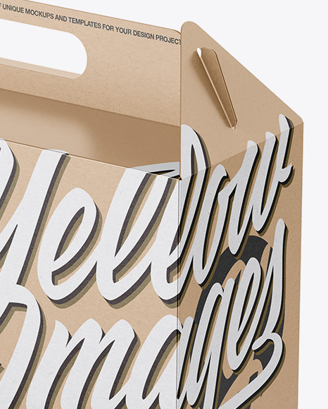 Kraft Paper Box Mockup - Front View