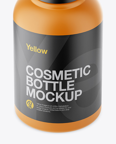 Matte Cosmetic Bottle With Pump Mockup - High-Angle Shot