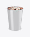 Glossy Soda Cup With Ice Mockup - Front View (High-Angle Shot)