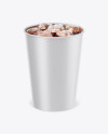 Matte Soda Cup With Ice Mockup - Front View (High-Angle Shot)