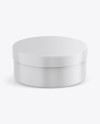 Matte Plastic Cosmetic Jar Mockup - Front View (High-Angle Shot)