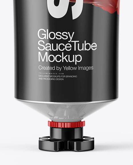 Glossy Sauce Tube Mockup