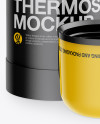 Opened Glossy Thermos Mockup