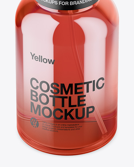 Cosmetic Bottle Mockup - High-Angle Shot