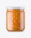 Clear Glass Jar with Sweet &amp; Sour Sauce Mockup