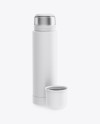 Opened Matte Thermos Mockup