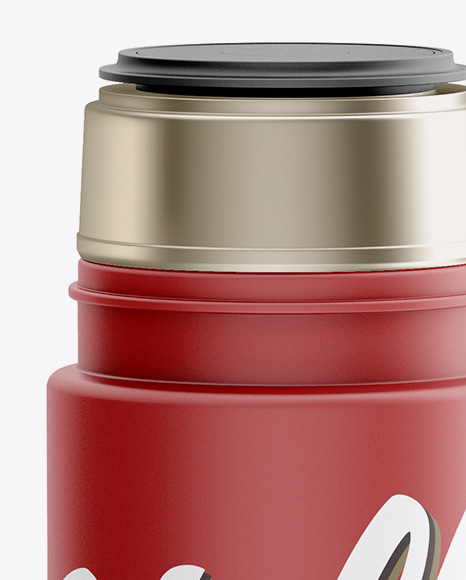 Opened Matte Thermos Mockup