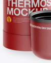 Opened Matte Thermos Mockup