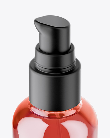 Cosmetic Bottle With Pump Mockup - High-Angle Shot Cosmetic Bottle With Pump Mockup - High-Angle Shot