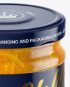 Clear Glass Jar with Orange Jam Mockup - High-Angle Shot