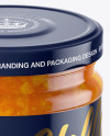 Clear Glass Jar with Apricot Jam Mockup - High-Angle Shot