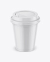 Coffee Cup With Sleeve Mockup - Front View (High-Angle Shot)